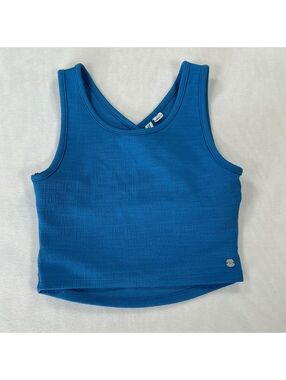Roxy Blue Textured Crop Tank Top Size S